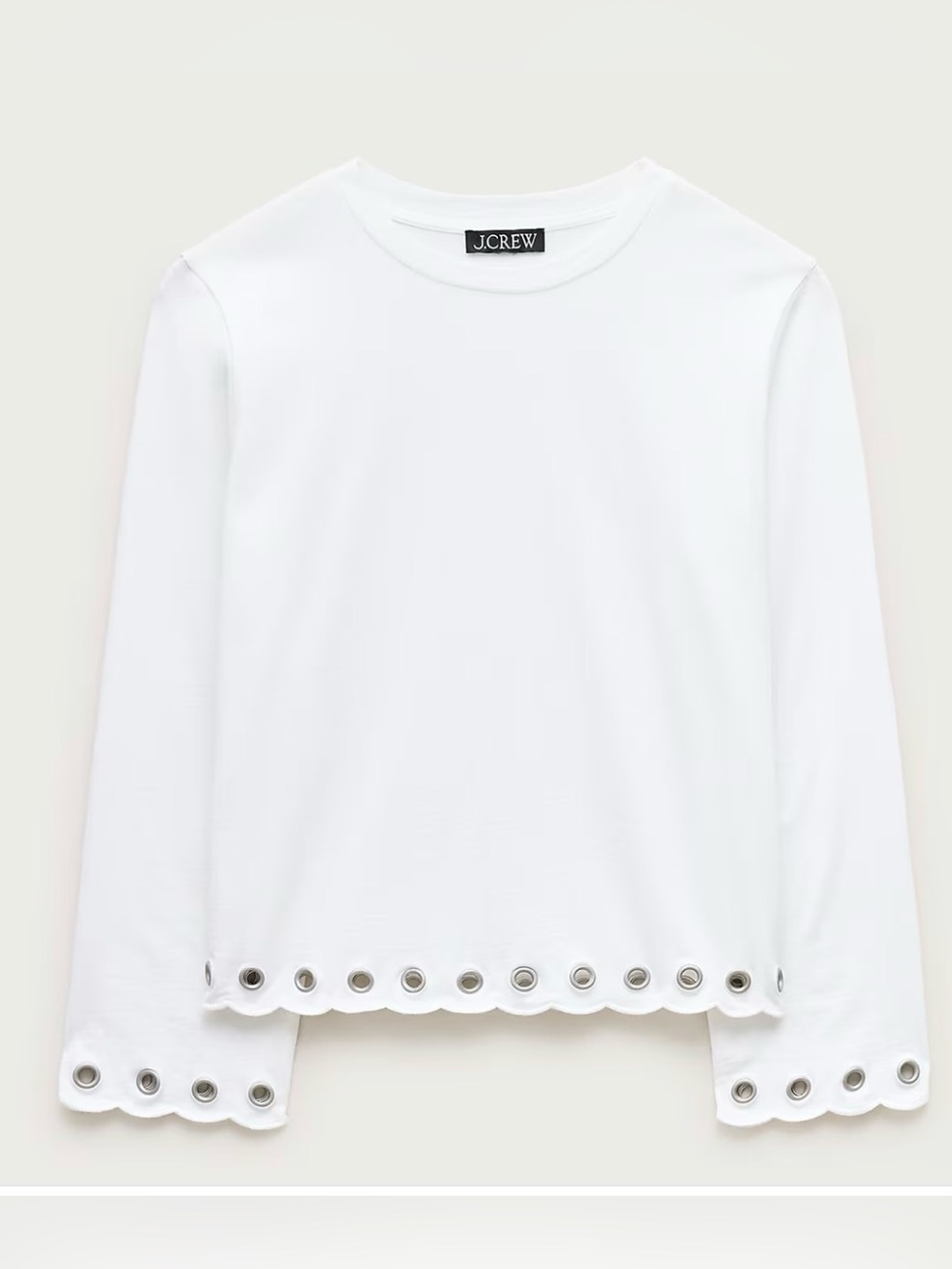 J. Crew Boyfriend Jersey Relaxed Long-Sleeve T-Shirt with Grommets